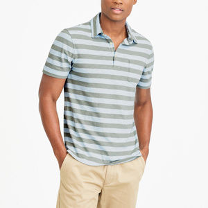 J Crew Striped Cotton S/S Polo Shirt